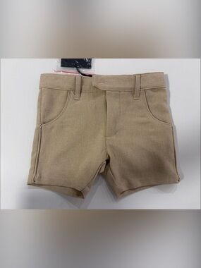 Kids' Formal Tan Cotton Blend Shorts